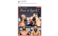 Tweet regarding Usman's Instagram story